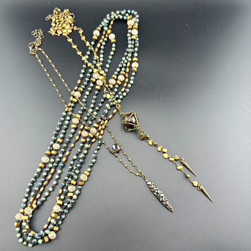 Lot bundle of 3 three Bling Statement Necklaces